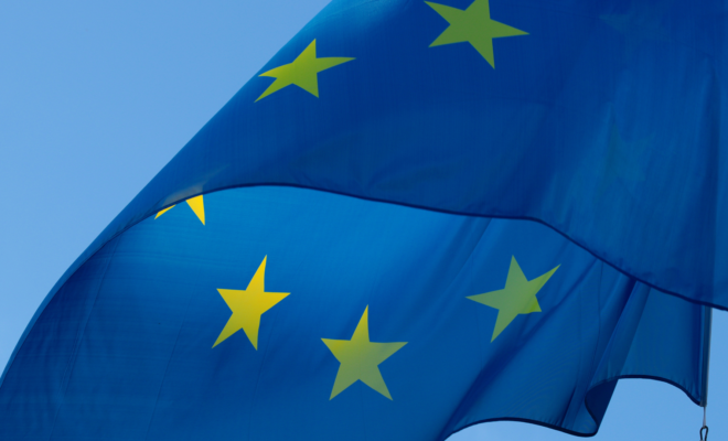 Bandiera Unione Europea Al vento
